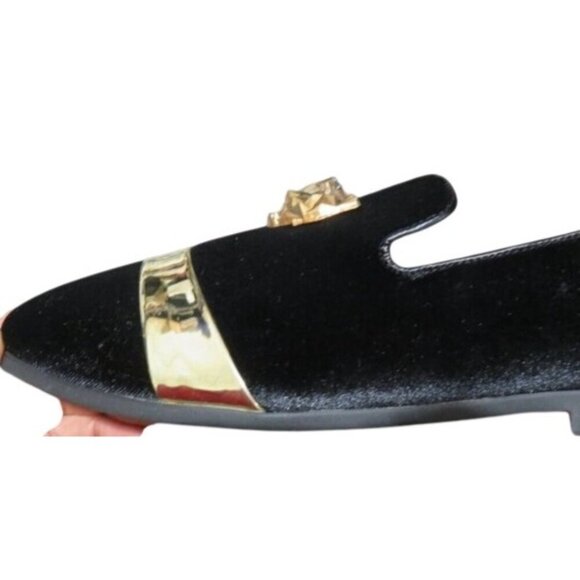 Santimon Velvet Tuxedo Lion Head Loafers Driving Shoes Smoking Slippers size 12 - Picture 7 of 12